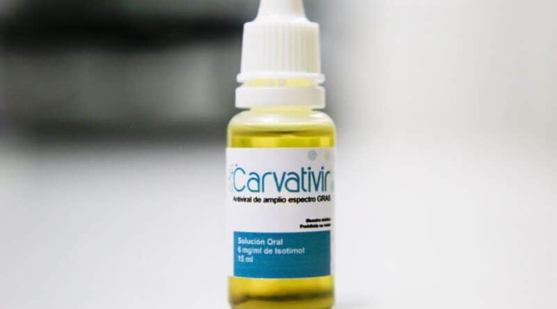 Venezuelan COVID-19 therapeutic drug CARVETIVIR. File photo.