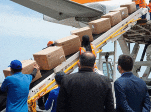 Featured image: Venezuelan chancellor Jorge Arreaza and Deputy Health Minister, Gerardo Briceno receiving the 12 shipment from China with medical equipment and drugs to fight Covid-19 and other chronic diseases. Photo courtesy of MPPRE.