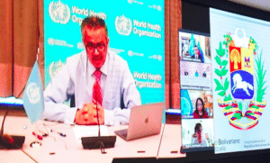 Venezuelan vice president, Delcy Rodriguez held a video conference with Tedros Adhanom to coordinate COVAX vaccines delivery. Photo courtesy of RedRadioVE.