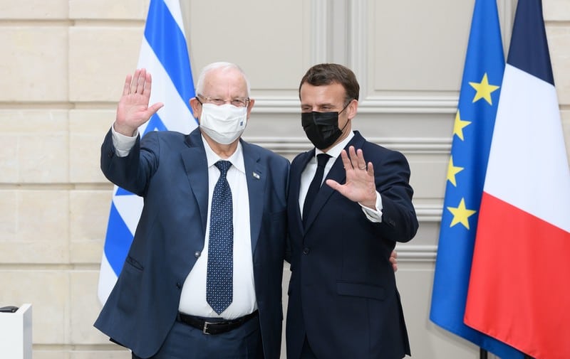 Paris: Macron and Rivlin eliver a speech to the press at the Elysee Palace