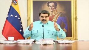 Featured image: Venezuelan President Nicolas Maduro denouncing the US government for forbidding pharmaceutical corporations to sale anti COVID-19 vaccines to Venezuela. Photo courtesy of HispanTV.
