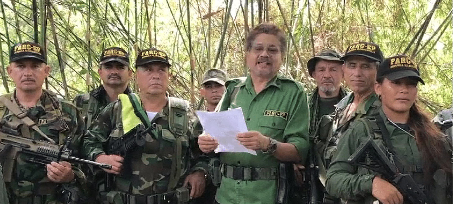 FARC-EP with spokesperson Iván Márquez (La Tabla/Twitter)