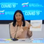Featured image: Vice President of the Republic, Delcy Rodríguez, during the weekly report of covid-19 incidents.