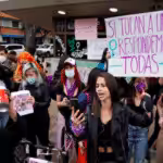 Featured image: Women protesting in Colombia due to sexual assaults against women and LGBTQ protesters by police. Photo courtesy of RedRadioVE.