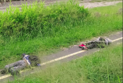 Featured image: Photo of two dead bodies confirmed to be protestors in Colombia. Colombian authorities are committing human rights atrocities against peaceful protestors under the protection of mainstream media and the US government. Photo  courtesy of Telesur.