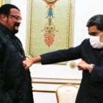 Steven Seagal and President Maduro in the Miraflores Palace, Tuesday, May 4. Photo courtesy of Prensa Presidencial.