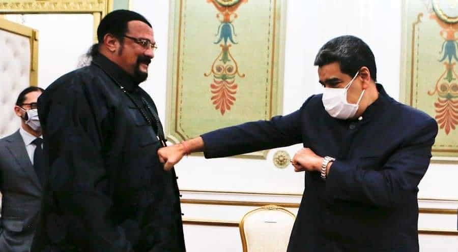 Steven Seagal and President Maduro in the Miraflores Palace, Tuesday, May 4. Photo courtesy of Prensa Presidencial.