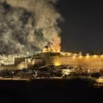 Featured image: Fire near the historic and holy Al-Aqsa, Jerusalen, after heavy attacks of Israel repressive forces and settlers, Monday, May 10. Photo courtesy of RIA Nobosti.