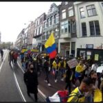Featured image: Strong solidarity with Colombia in the Netherlands, with those fighting for democracy and against human rights violations from the Ivan Duque/Alvaro Uribe government. Photo courtesy of Hands Off Venezuela - Netherlands.