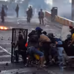 Protesters in Colombia. Photo courtesy of EFE.
