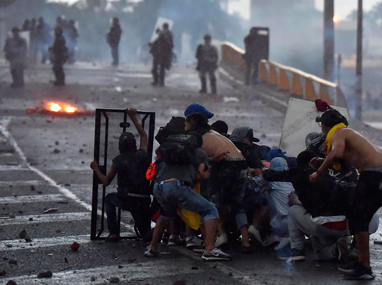 Protesters in Colombia. Photo courtesy of EFE.