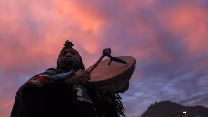 Juana Millal, Mapuche candidate for the Constituent Convention of Chile (Photo: Esteban Félix / AP) .