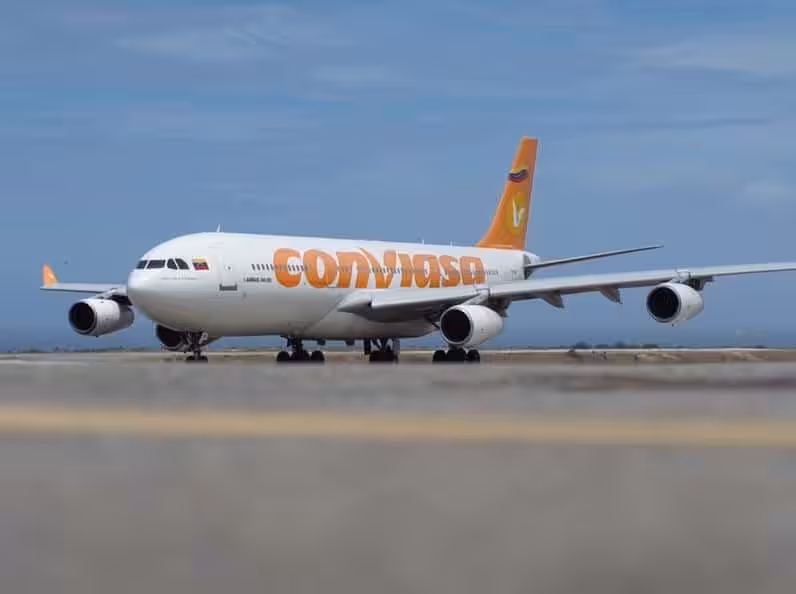 Conviasa jet arriving at the Simon Bolivar airport serving Caracas. FIle photo.