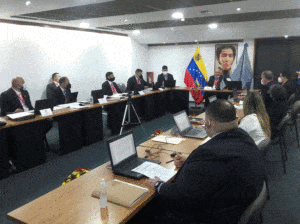 Video conference of the Venezuelan Comptroller with the United Nations. Photo courtesy of @CGRVenezuela.
