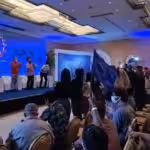 Plenary of the Congress with (from left to right) Piedad Cordoba, Diosdado Cabello, Adan Chavez, Evo Morales. Photo courtesy of RedRadioVE.