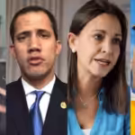 From left to right, Antonio Ledezma, former deputy Guaido, Maria Corina Machado and Enrique Capriles. File photo.