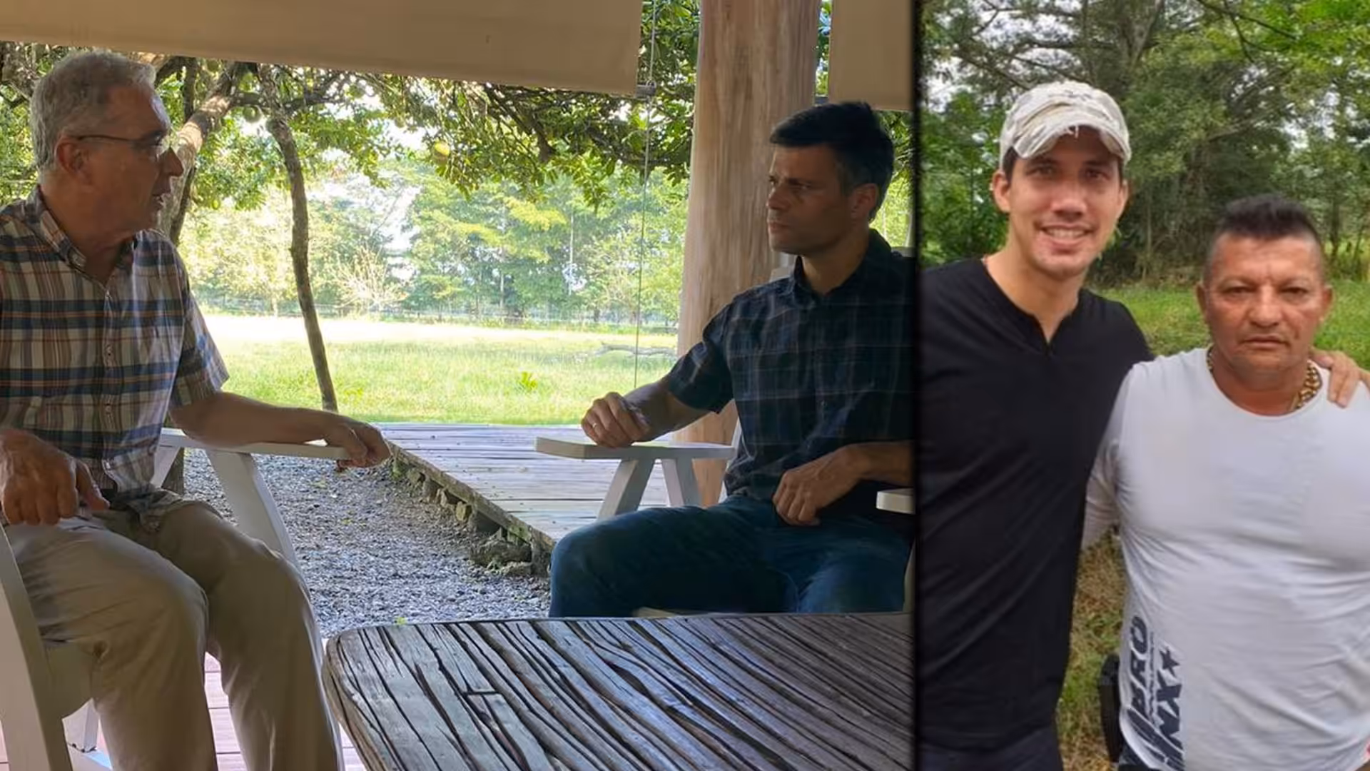 Leopoldo Lopez meeting with Colombia's Uribe pointed by many as the father of para-politics, meaning the mix of politics with paramilitary gangs. His employee, former deputy Guaido with the head of an infamous paramilitary gang, Los Rastrojos. Photo courtesy of The Grayzone.