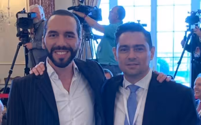 Salvadorian President Nayib Bukele and Venezuelan fake ambassador to the US, Carlos Vecchio. Photo courtesy of RedRadioVE.