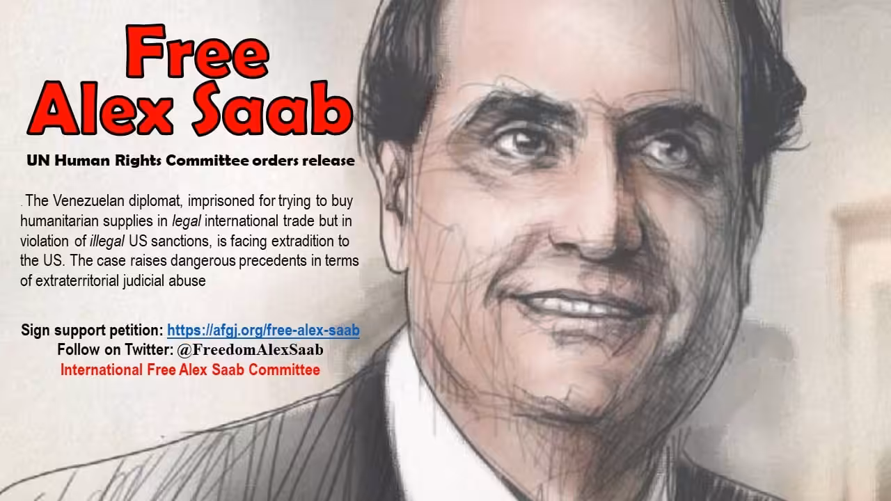 #FreeAlexSaab poster by Task Force in the Americas.