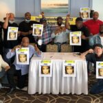 USW Local 8751 member showing support for the delegation and for Alex Saab. Photo courtesy of USW Local 8751.