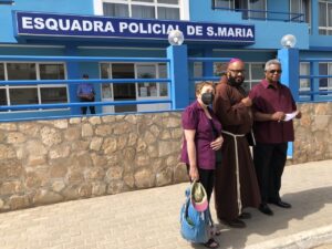 Part of the Delegation visiting a police station looking for chief of police Natalino Correa. Photo courtesy of International #FreeAlexSaab Solidarity Committee.