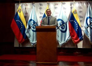 Venezuela's Attorney General Tarek William Saab during the press conference. Photo courtesy of RedRadioVE.