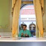 President Maduro escorted by Minister for Agriculture Wilmer Castro and Minister of Petroleum Tareck El Aissami. Photo courtesy of Prensa Presidencial.