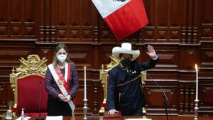 Pedro Castillo assumes the presidency of Peru, on July 28, 2021 Photo: Presidency of Peru / Reuters
