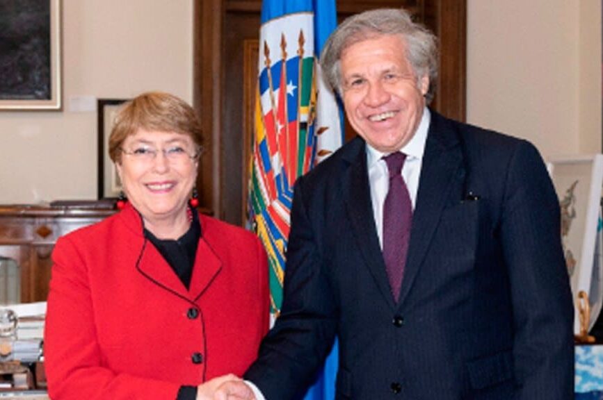 Michell Bachelet and OAS's Luis Almagro. FIle photo.