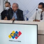 IT experts during a press conference from CNE headquarters in Caracas this Monday, July 26. Photo courtesy of CNE.