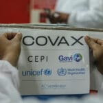 Box with vaccines being identified with the COVAX-GAVI label. File photo.