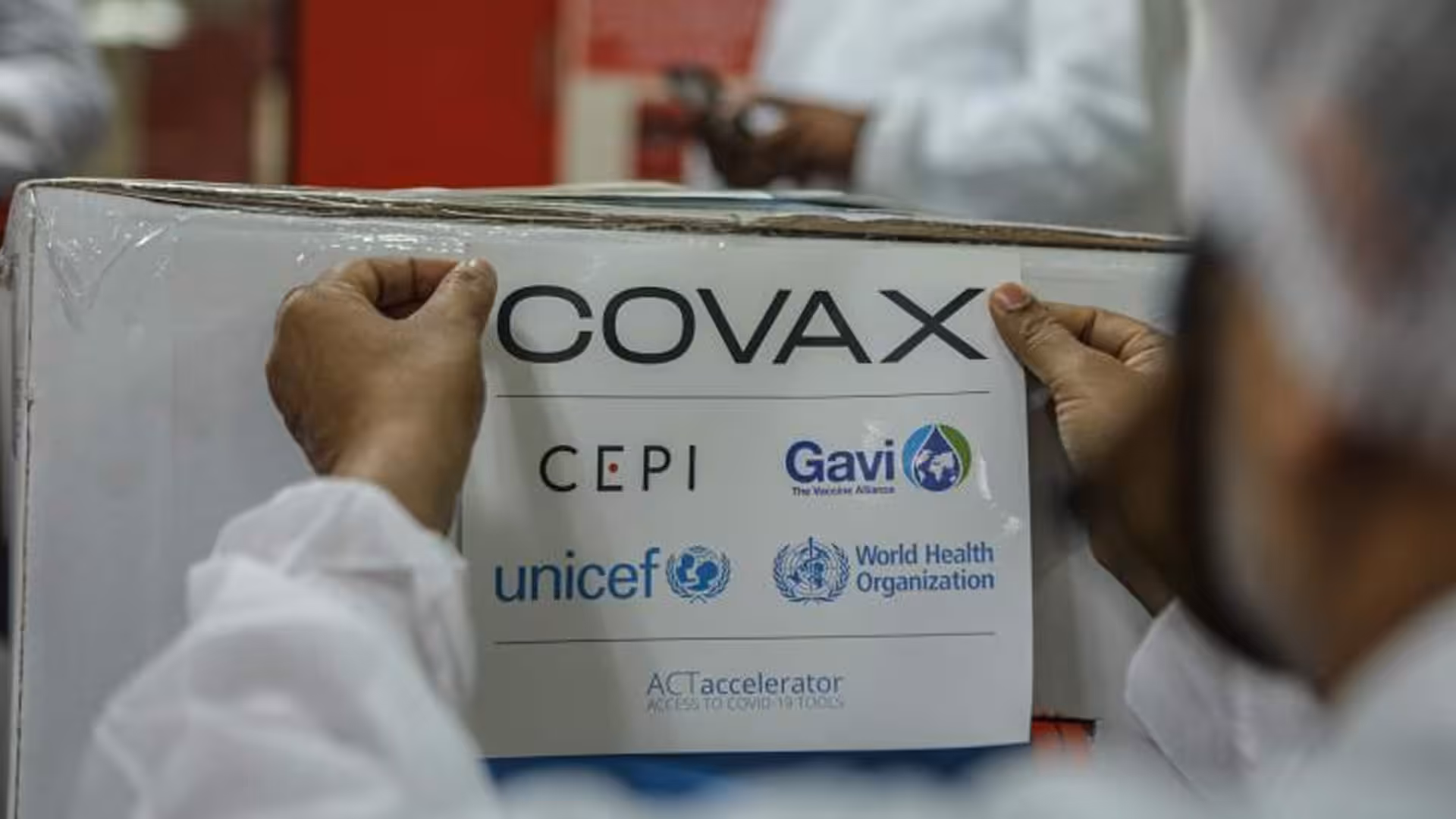 Box with vaccines being identified with the COVAX-GAVI label. File photo.