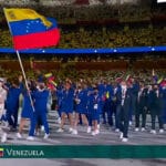 Venezuelan delegation entering the Olympic Stadium in Tokyo. Photo courtesy of Tves.