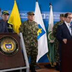 Colombian defense minister Diego Molano during his press conference giving details about the alleged attack on Ivan Duque's helicopter. Photo courtesy of Twitter / @Diego_Molano .