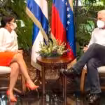 Venezuelan President Delcy Rodriguez and Cuban President Miguel Diaz-Canel. Photo courtesy of Alba Ciudad.