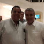 Javier Tarazona and Ivan Duque posing for a photo. File photo courtesy of Fundaredes.