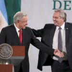 Argentinian President Alberto Fernandez and his Mexican counterpart AMLO. File photo.