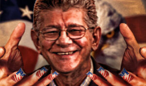 Henry Ramos Allup and the US pulling the strings. Photo courtesy of Twitter/ @ernesto_cazal.