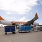 CONVIASA jet carrying humanitarian aid for Haiti after the most recent earthquake. Photo courtesy of Alba Ciudad.