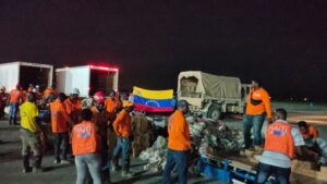 Venezuelan  second shipment with 30 tons of humanitarian aid being unload in Haiti. Photo courtesy of the Venezuelan Embassy in Haiti.