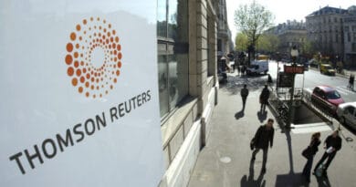 Building with the Thomson Reuters logo. File photo.