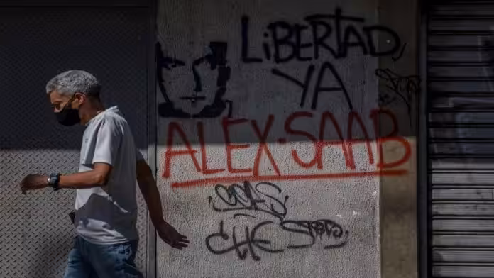 Street painting in Caracas from the #FreeAlexSaab campaign. File photo.