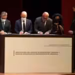 Norway, Venezuelan government, Oppossition Unitary Platform representatives signing the Memorandum launching a new round of national dialogue label as Mexico Talks. File photo.