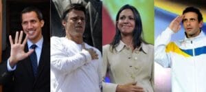 Former deputy Guaido, Leopoldo Lopez, Maria Corina Machado and Enrique Capriles. Only a part of the multiple Venezuelan oppositions. Photo courtesy of El Nacional.