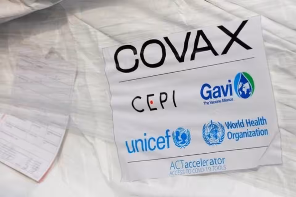 Shipment of anticovid-19 vaccines with a COVAX sticker. File photo.