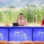 President Nicolas Maduro escorted by Vice President Delcy Rodriguez and Minister for Agriculture Castro Soteldo. Photo courtesy of Prensa Presidencial.