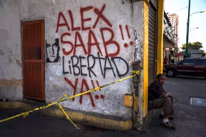 Street painting in Venezuela demanding Alex Saab freedom. File photo.