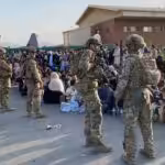 US soldiers securing Kabul airport during the chaotic US withdraw from Afghanistan after 20 years of invasion. File photo.