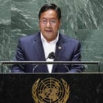 Bolivia's President Luis Arce during the 76th session of the UN General Assembly in New York city. Photo courtesy of RedRadioVE.