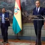 Bolivian Foreign Minister Rogelio Mayta (left) and his Russian counterpart Sergei Lavrov, Moscow, October 22, 2021. (Source: twitter @mae_rusia)